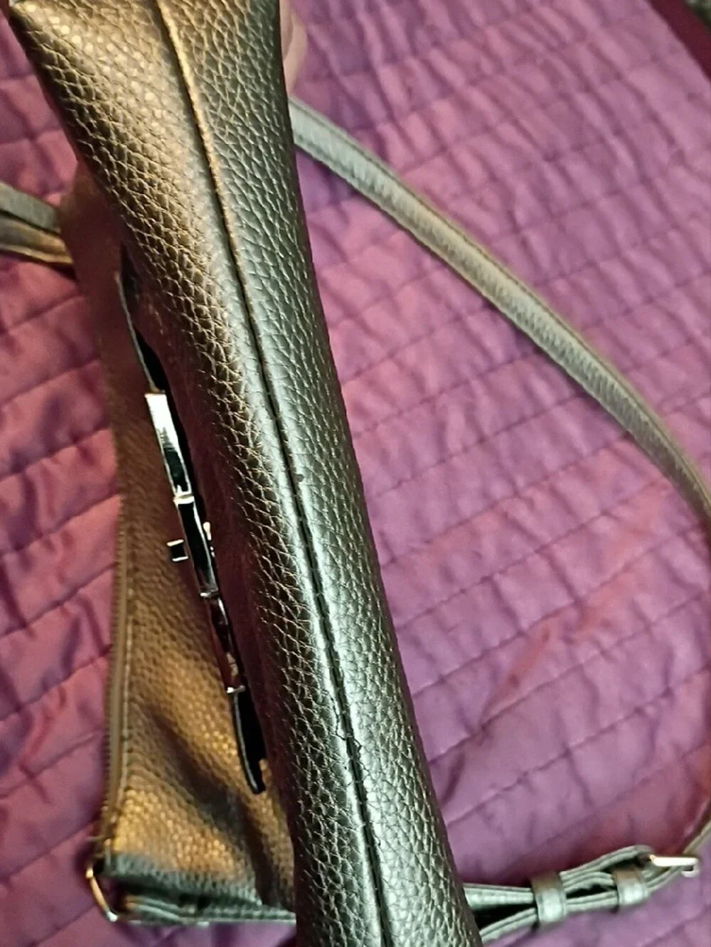 Tahari Metallic Silver Crossbody Bag